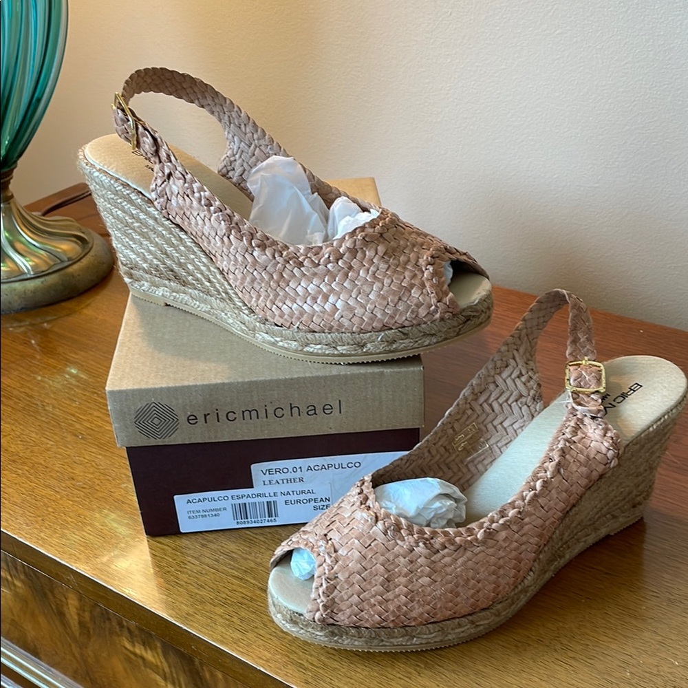 Eric Michael Natural Leather Espadrille